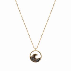 Wave Abalone Circle Necklace